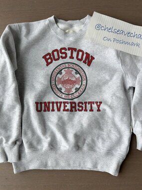 Vintage Boston University Crewneck Sweatshirt, Retro BU EST 1839 Men Women Shirt